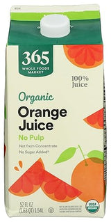 365 by Whole Foods Market, Organic Orange Juice, No Pulp, 52 Fl Oz