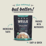 Wella Cereal Oatmeal Alternative, Gluten-Free Breakfast Hot Cereal, Grain-Free Paleo Organic Vegan High Protein Superfood, Plant-Based Non-GMO, Low in