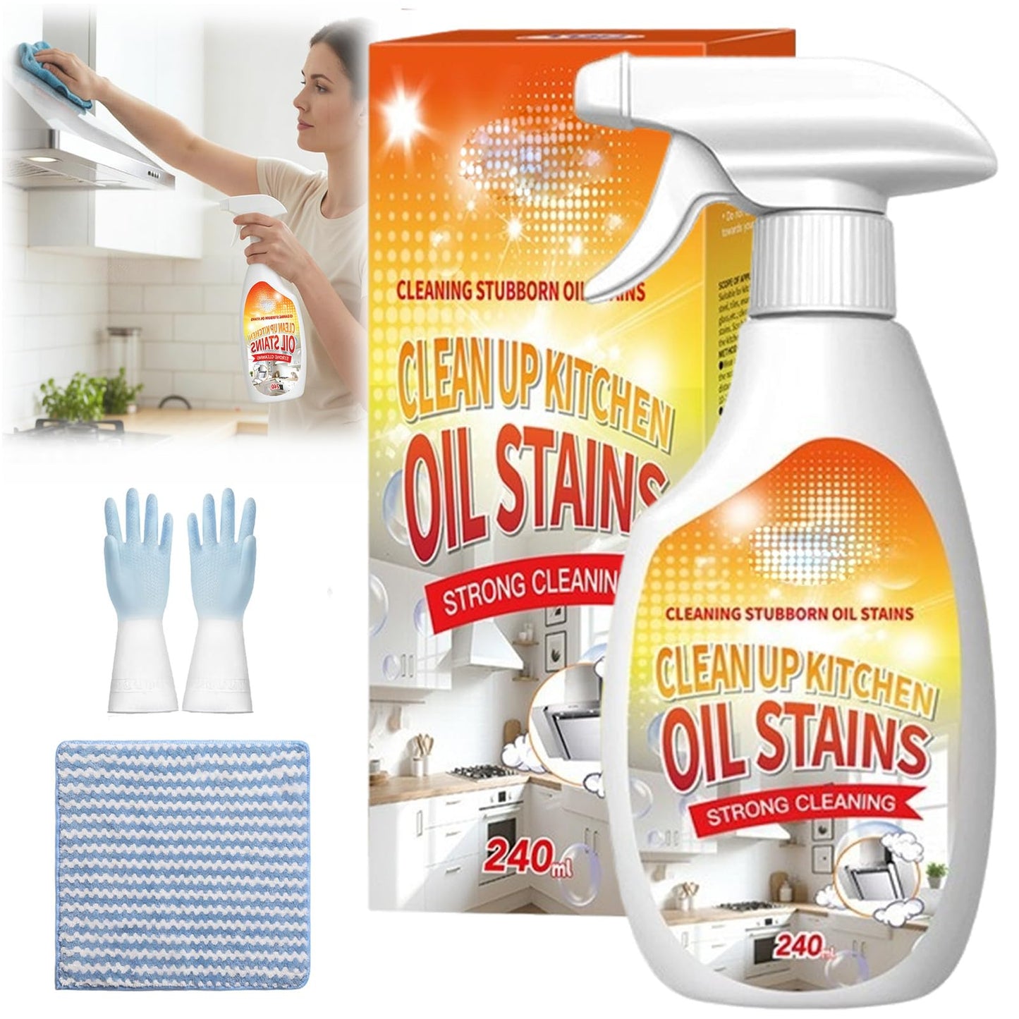Oil Stains Clean Up Kitchen, Heavy Oil Cleaner Stain, 240ML/8.1FL Oz Heavy Oil Stain Cleaner Kitchen, 2026 New Heavy-Duty Kitchen Degreaser Foam