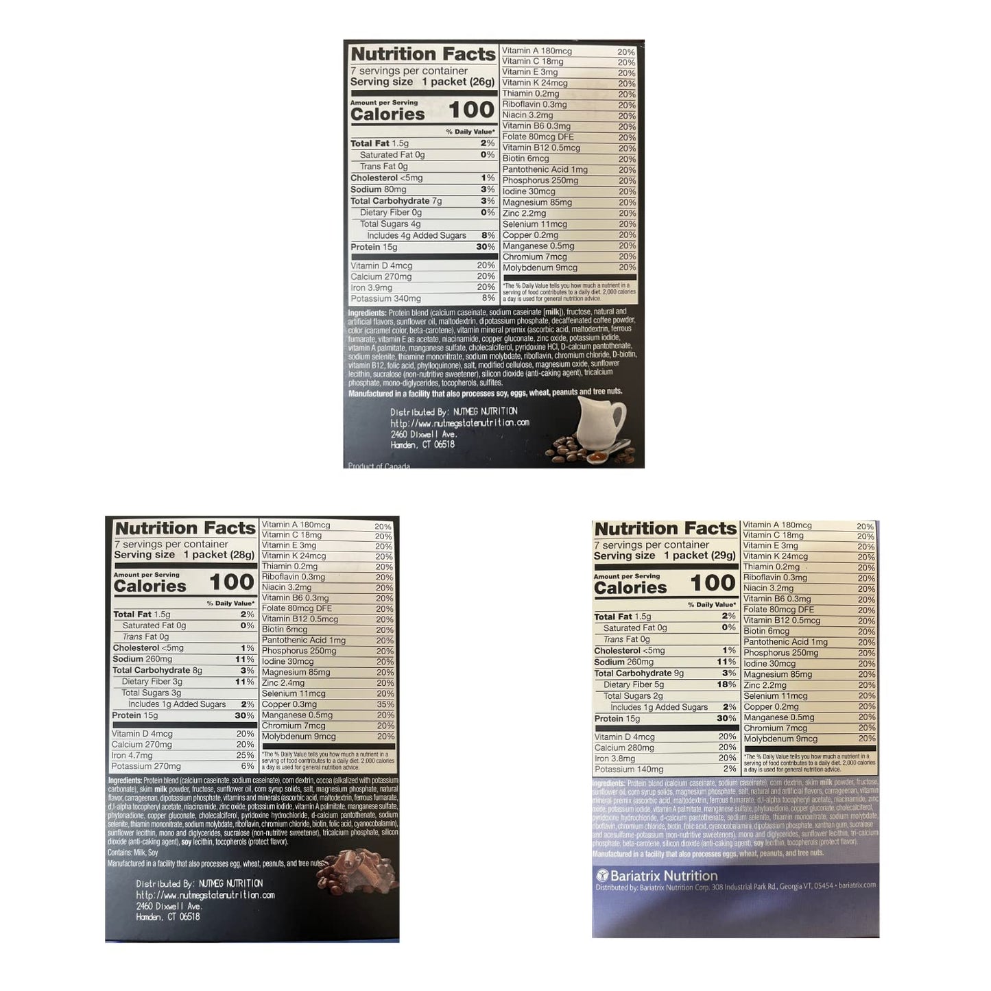 PROTIFIT - High Protein Pudding & Shake Mix 3 Pack, Coffee Bundle: Caramel Caffe Latte, Mocha, VanillaMeal Replacement, 7 Servings Per Box, (3 Pack)