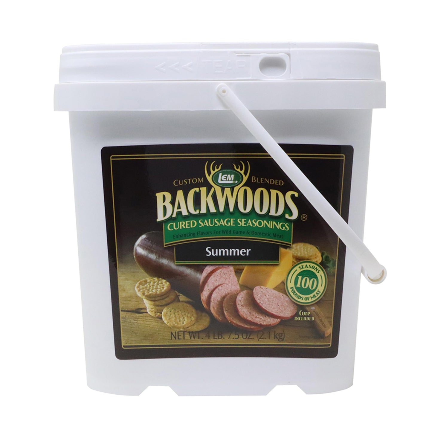 LEM Products Backwoods Summer Sausage Cured Sausage Seasoning, Ideal for Wild Game and Domestic Meat, Seasons Up to 100 Pounds of Meat, 4 Pound 7.5