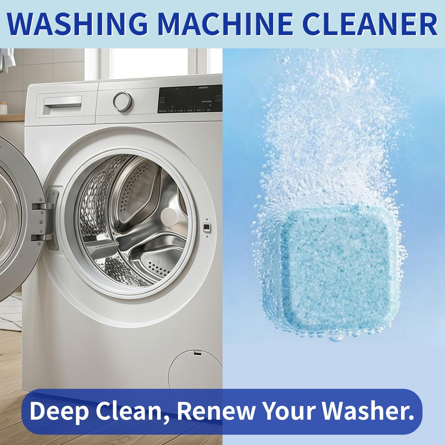 STREALE Washing Machine Cleaner Tablets for Pet Owners -24Pack, Deep Clean Descaler,Tackles Cat & Dog Hair,Freshens Odors & Laundry Detergent