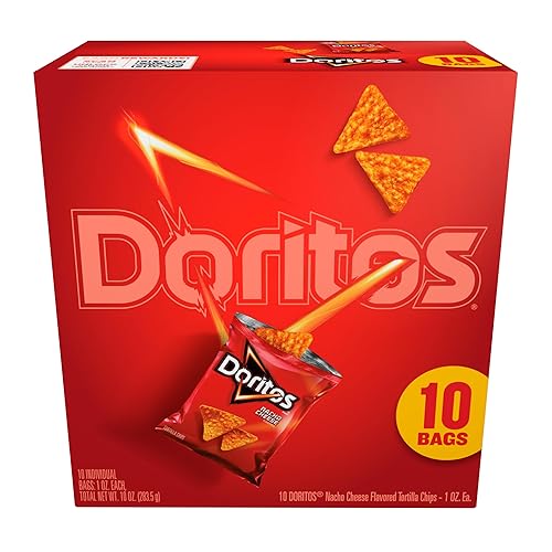 Frito-Lay Doritos Tortilla Chips Nacho Cheese Bags, 1 Oz, 10 Ct