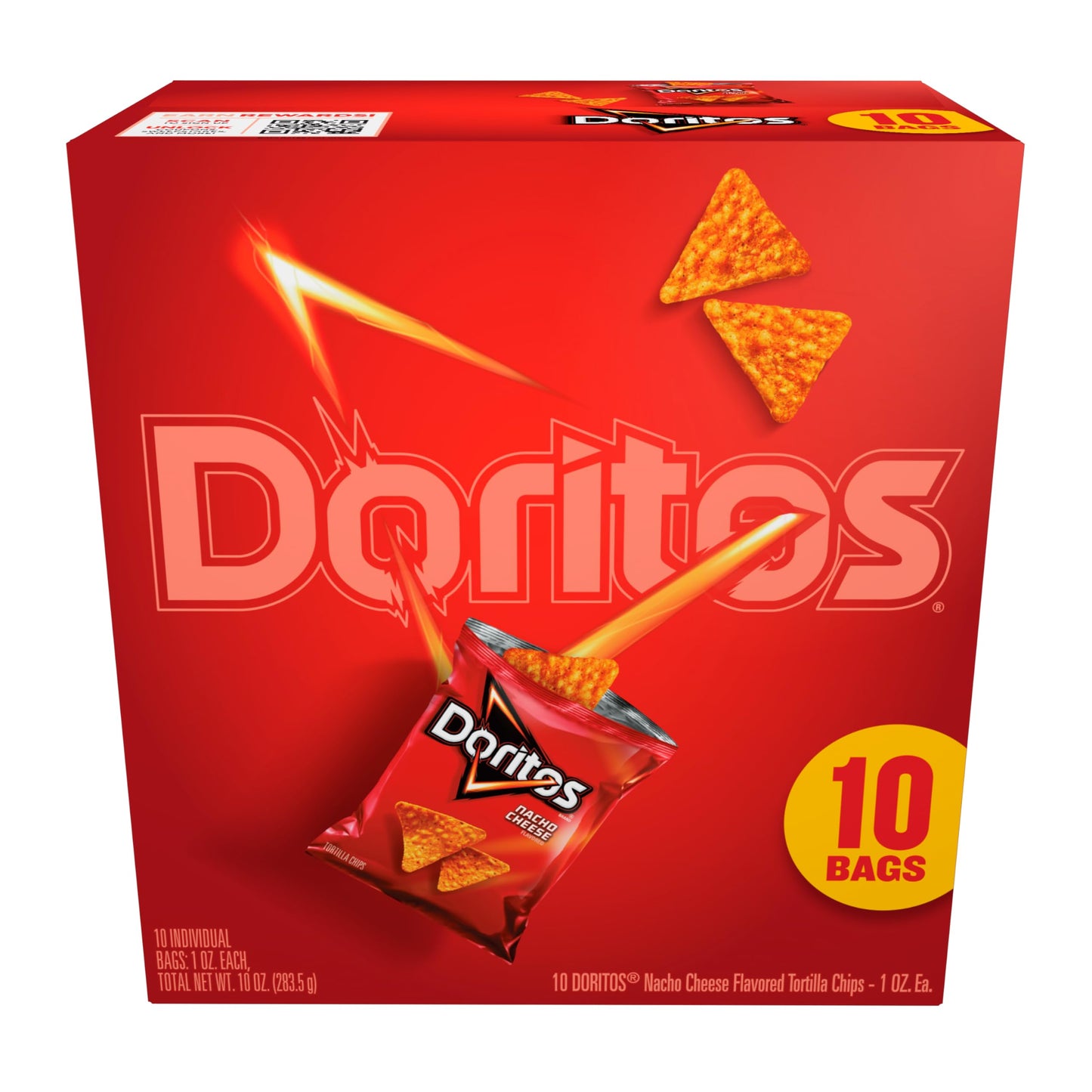 Frito-Lay Doritos Tortilla Chips Nacho Cheese Bags, 1 Oz, 10 Ct