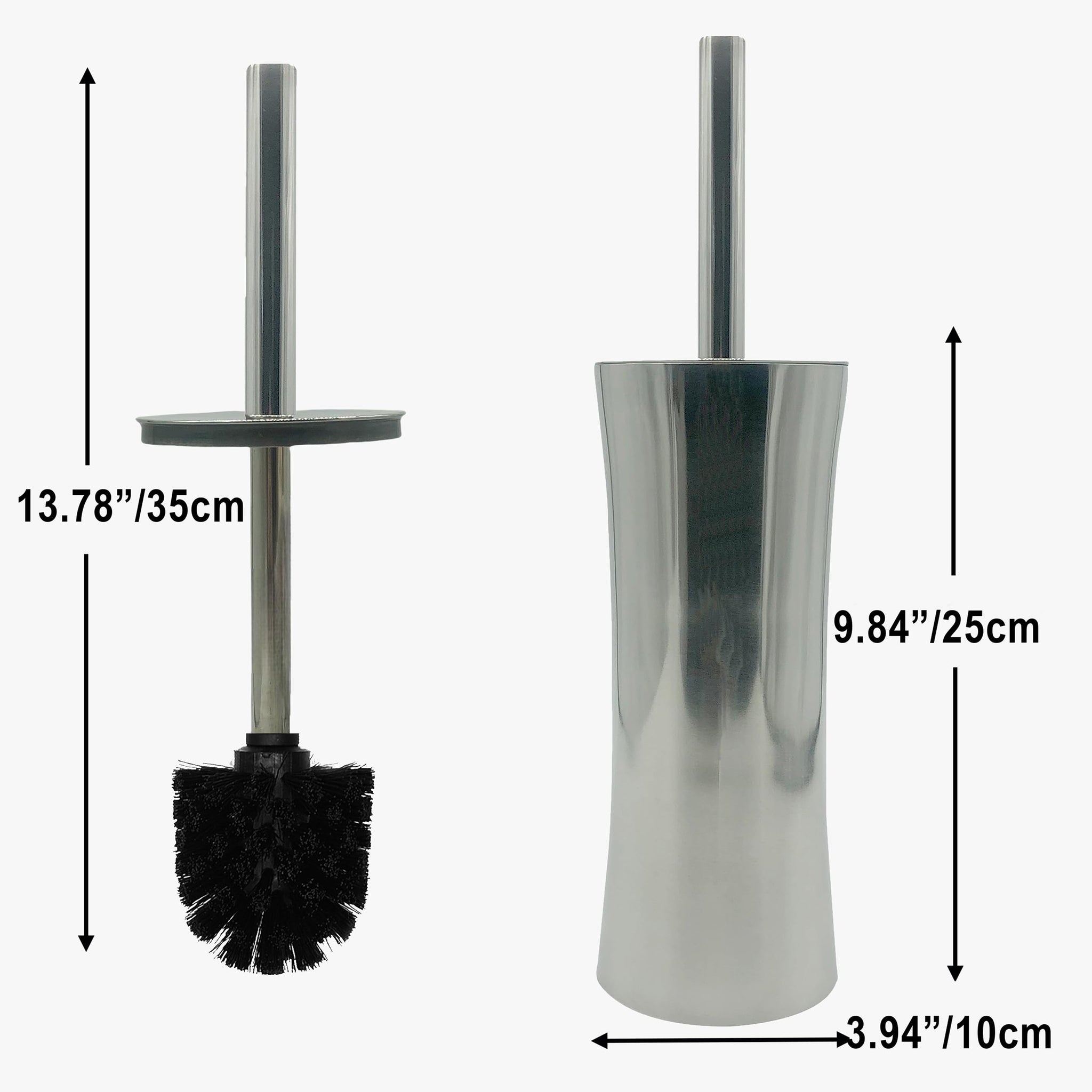 Vince Camuto Toilet Bowl Brush with Holder, Durable Bathroom Cleaning Tool, Modern Design for Easy Toilet Maintenance, Bathroom Cleaner Brush