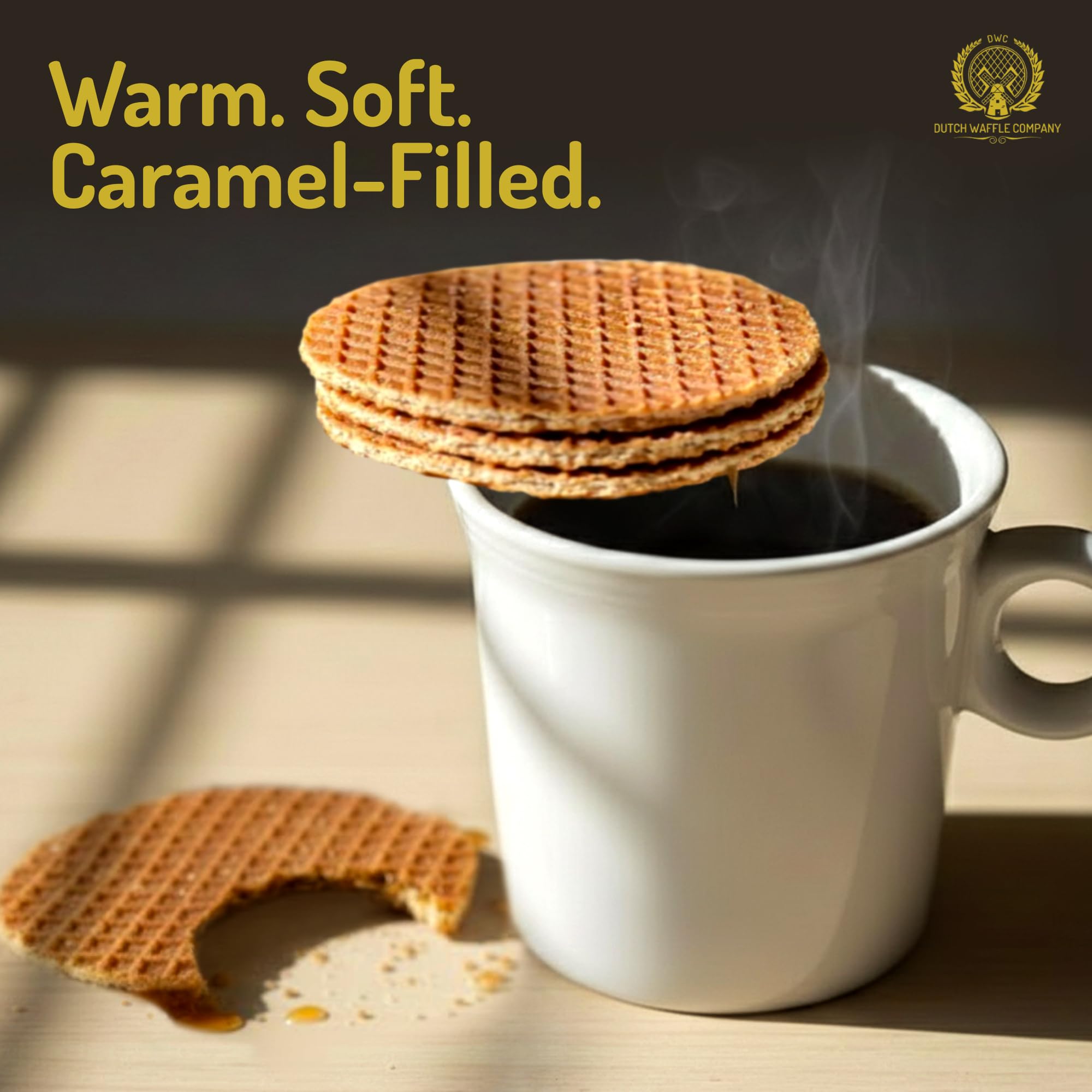 Dutch Waffle Company Cinnamon Stroopwafel Flavored Ground Coffee, 12 oz, Arabica Coffee with Caramel, Brown Sugar & Butter Cookie Notes, Limited