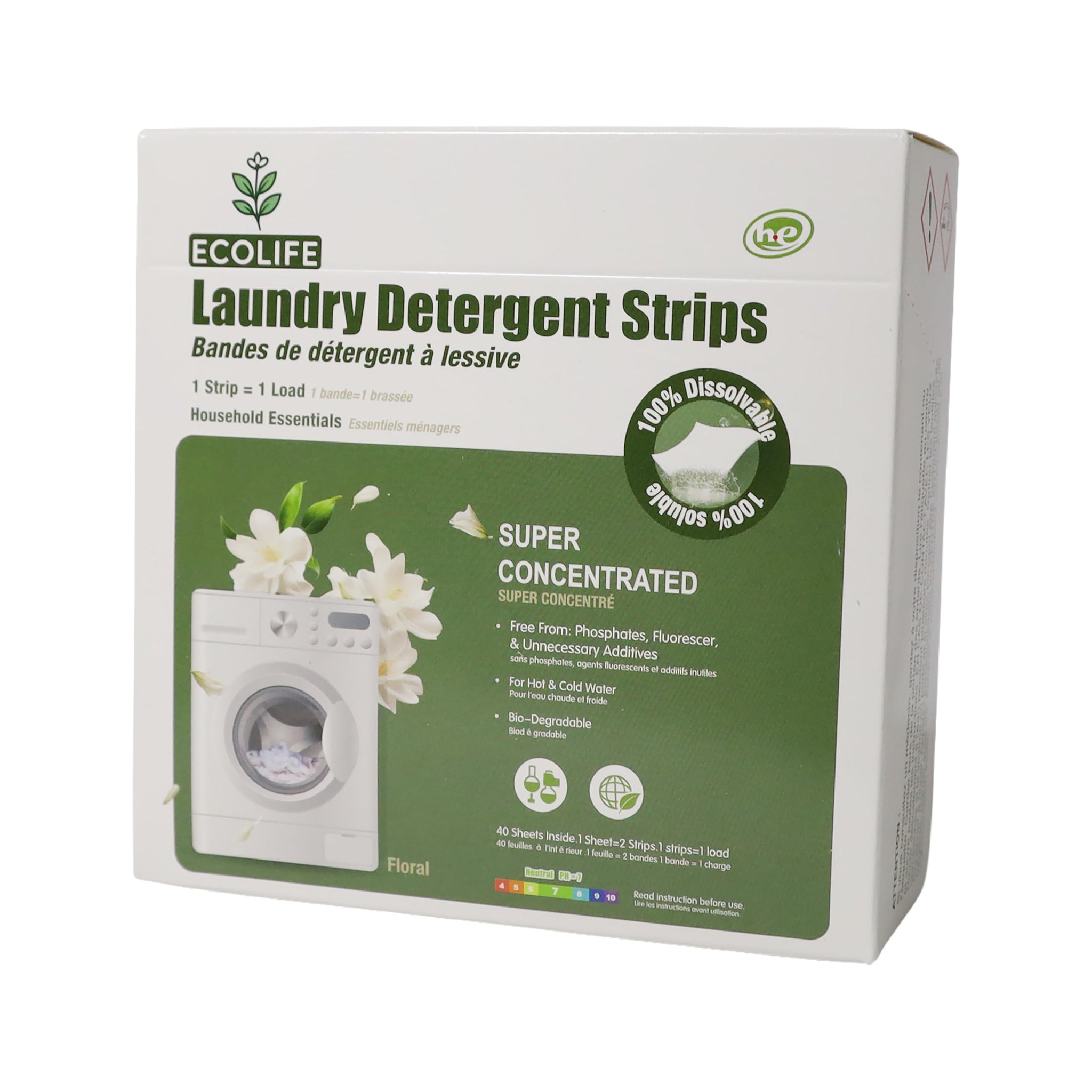 EcoLife Laundry Detergent Sheet - Made with Himalayan Soapberry,and Coconut Extract. Up to 80 Loads