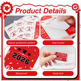 Graduation Party Decorations, 2026 Graduation Candy Stickers, 120 PCS Red White Congrats Grad Mini Candy Wrappers Class of 2026 Bar Label Sticker Gift
