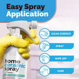 [12 Oz] Home Ceramic Coating Spray Kit - Shine, Seal & Protect Kitchen & Bath Surfaces - High Shine - Repels Stains & Grime Effortlessly - Use on