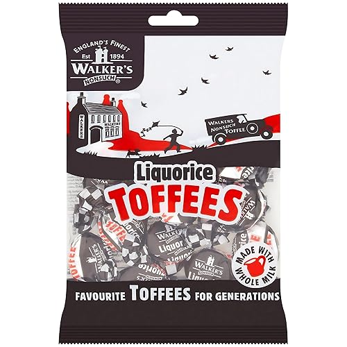 Walkers' Nonsuch Liquorice Toffees | with Condensed Milk & Black Treacle | Imported from the UK | Traditional British Candy | Old Fashioned Licorice