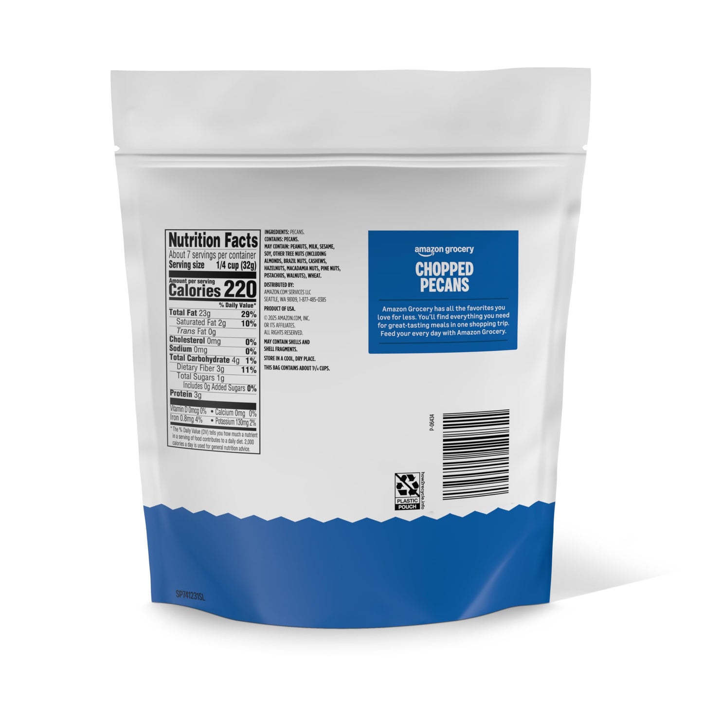 Amazon Grocery, Chopped Pecans, 8 Oz (Previously Happy Belly, Packaging May Vary)