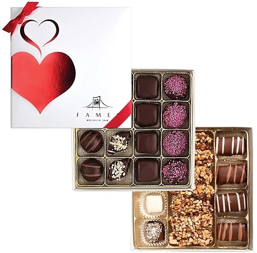 Assorted Chocolate Gift Box - USA Handcrafted Viennese Dark, Rich Coconut, Swirl - Gourmet Kosher Dairy Free Chocolate Gift for Valentine's Day