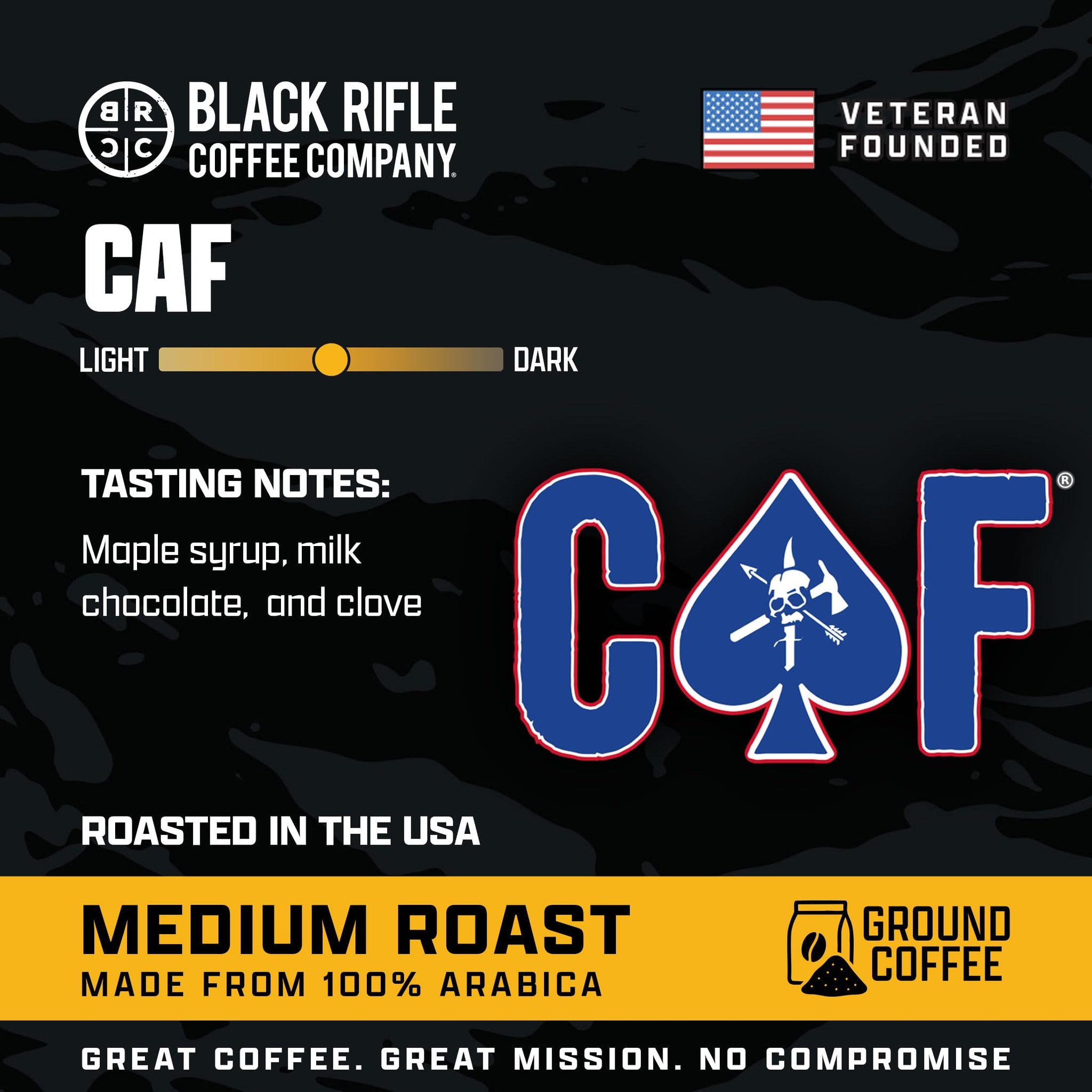 Black Rifle Coffee Company CAF, 5 lb Bag, Ground Coffee Medium Roast - Roasted Blend Made from Arabica Beans - Colombian & Brazilian Beans - Veteran