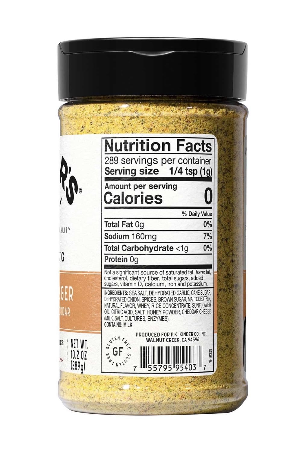 Kinders Tavern Burger With Garlic and Cheddar Seasoning 10.2 Oz