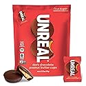 UNREAL Dark Chocolate Peanut Butter Cups| 5g Sugar | Certified Vegan, Gluten Free, Fair Trade, Non-GMO | No Sugar Alcohols or Soy | 13.75 oz Bag
