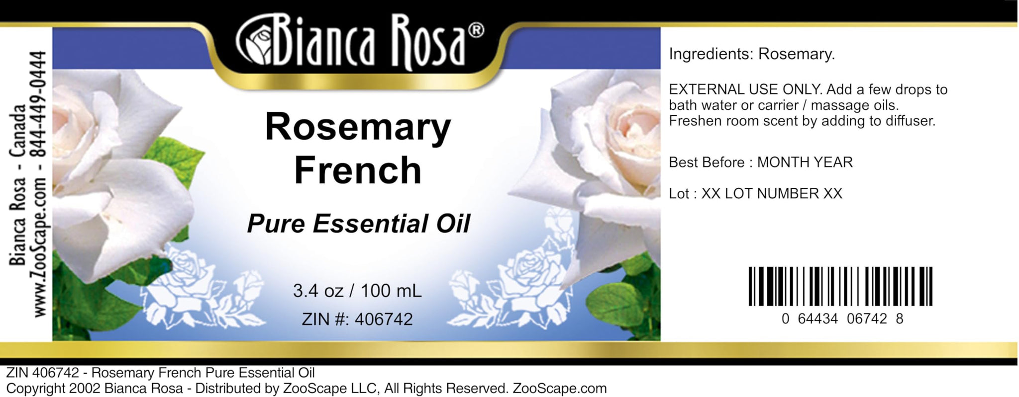 Rosemary French Pure Essential Oil (3.40 oz, ZIN: 406742) - 2 Pack