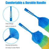 Tockrop 3 Pack Upgrade 19” Rainbow Static Feather Duster with Beandable and Washable Head - More Fibers Bigger Head Less Loss of Fiber