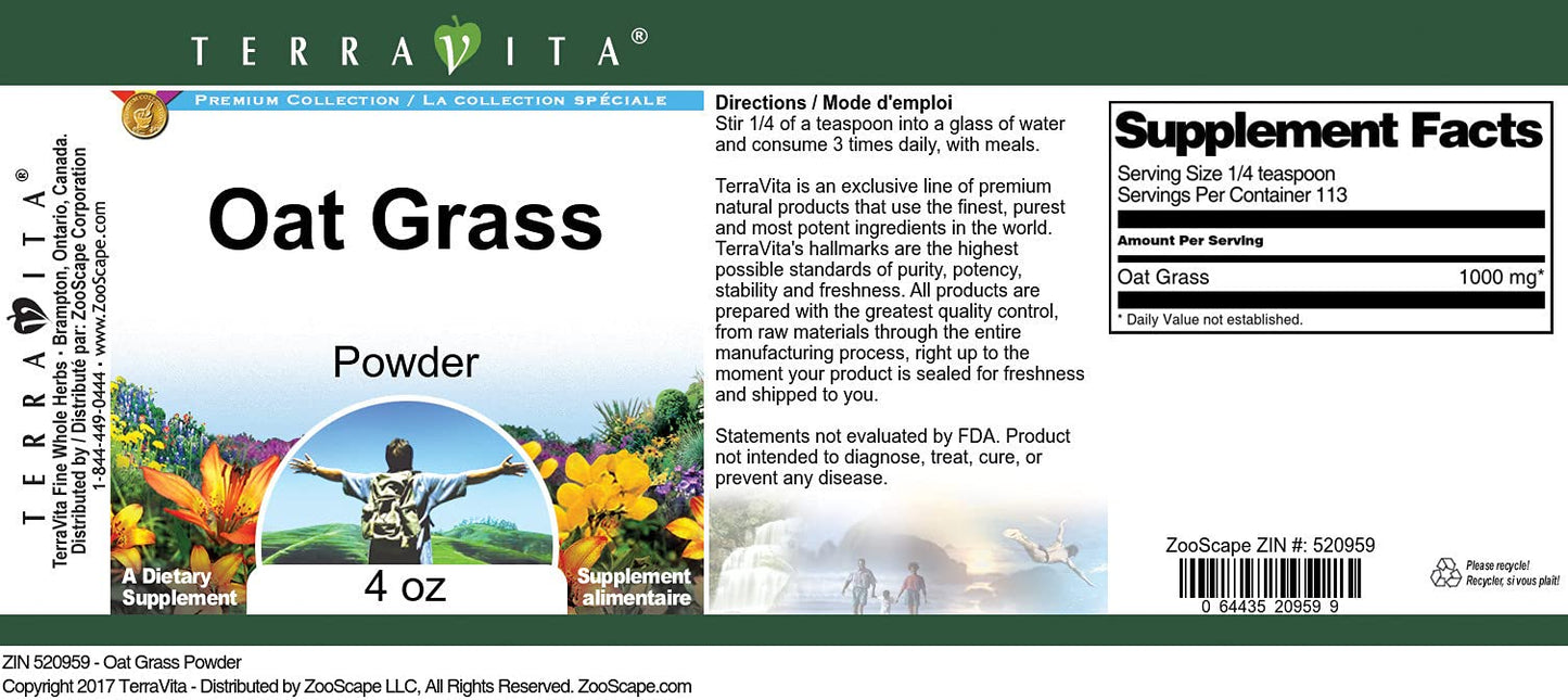 Terravita Oat Grass Powder (4 oz, ZIN: 520959) - 3 Pack