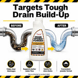 GuardH Drain Opener Powder 25 oz (708 g) - Fast-Acting Drain Cleaner for Kitchen Sink, Bathroom Drains, Shower & Pipes - Powerful Grease, Hair & Clog