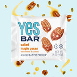 The YES Bar - Salted Maple Pecan - Plant Based Protein, Decadent Snack Bar - Vegan, Paleo, Gluten Free, Dairy Free, Low Sugar, Healthy Snack