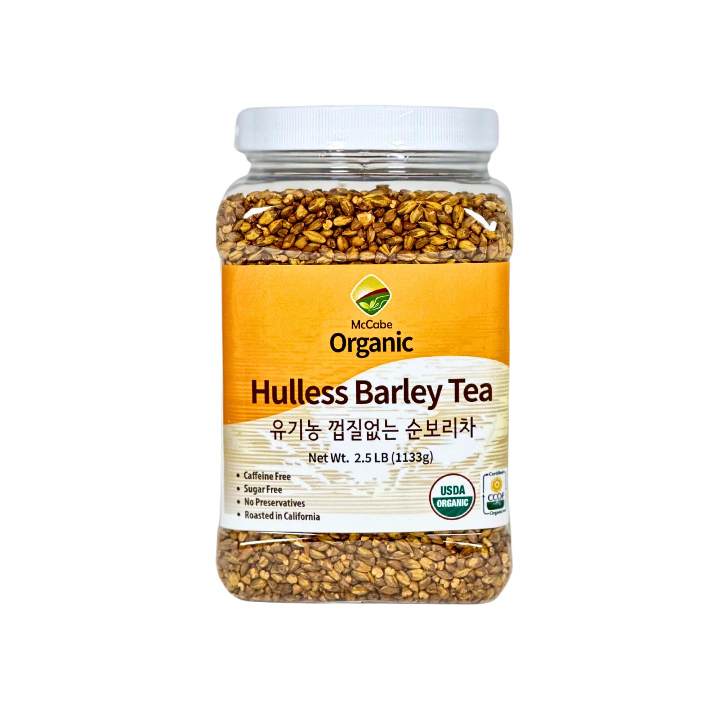 McCabe Organic Hulless Barley Tea - Roasted Hulless Barley Tea | USDA and CCOF Certified | Product of USA | 2.5 lbs (40 Oz)