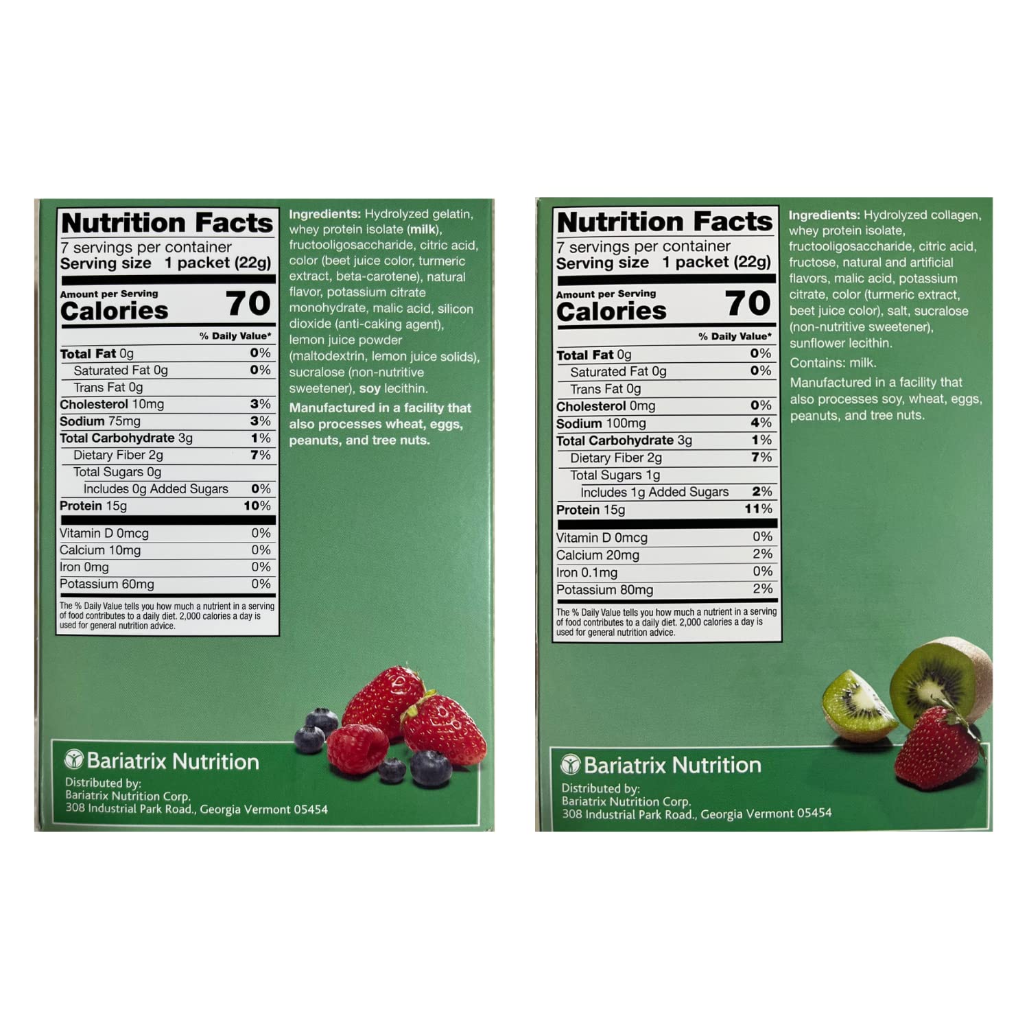 PROTIFIT - High Protein Berry Blast & Strawberry Kiwi Fruit Drink 2 Pack, 15g Protein, Low Calorie, Sugar Free, Ideal Protein Compatible, 7 Servings