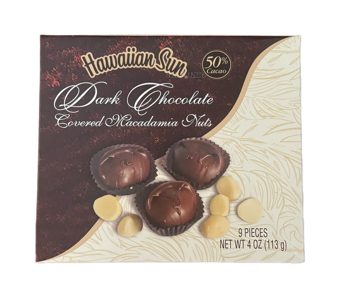 Hawaiian Sun Dark Chocolate Covered Macadamia Nuts - 9 Pieces (4 oz / 113 g)