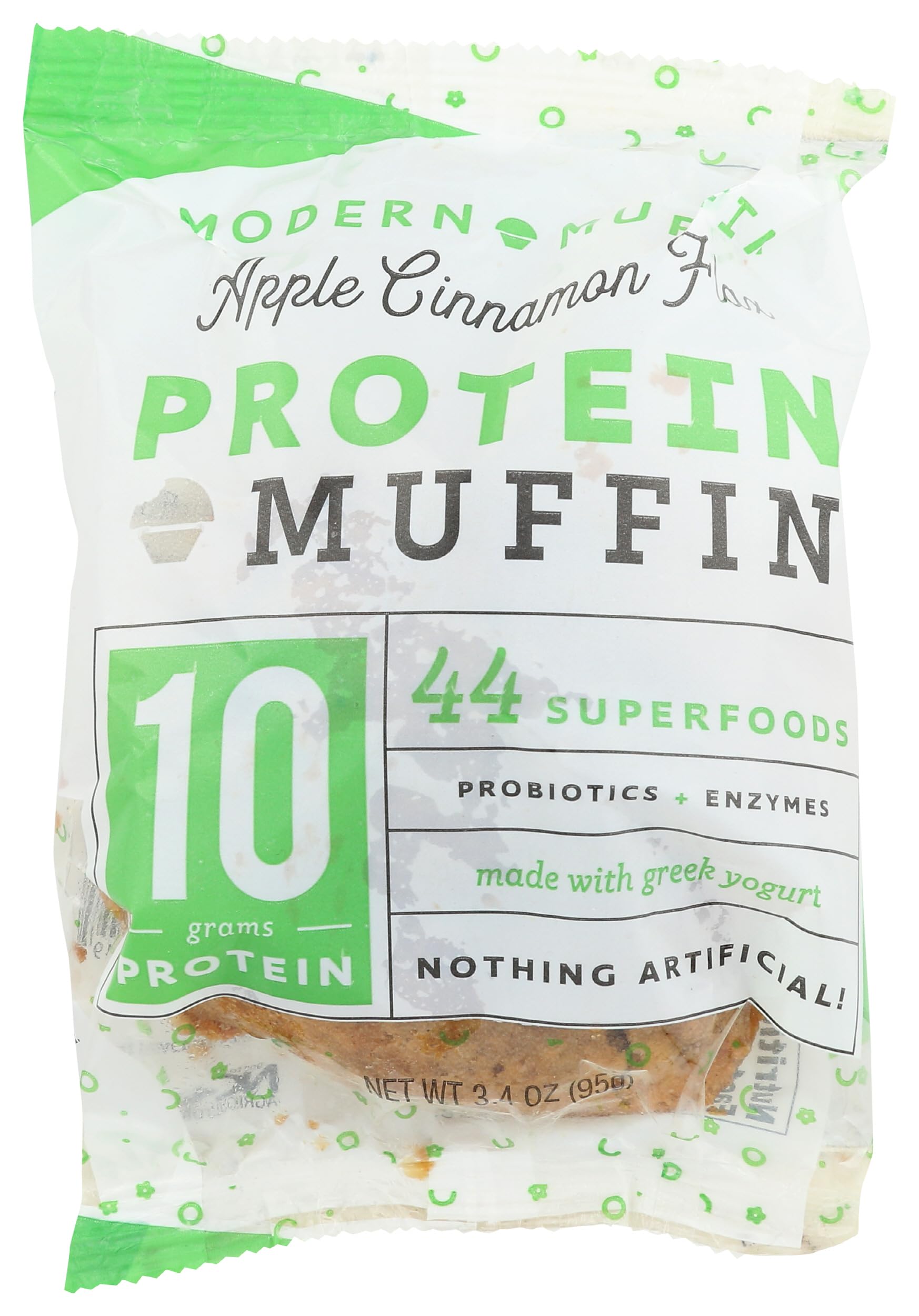 MODERN MUFFIN Apple Cinnamon Flax Protein Muffin, 3.4 OZ
