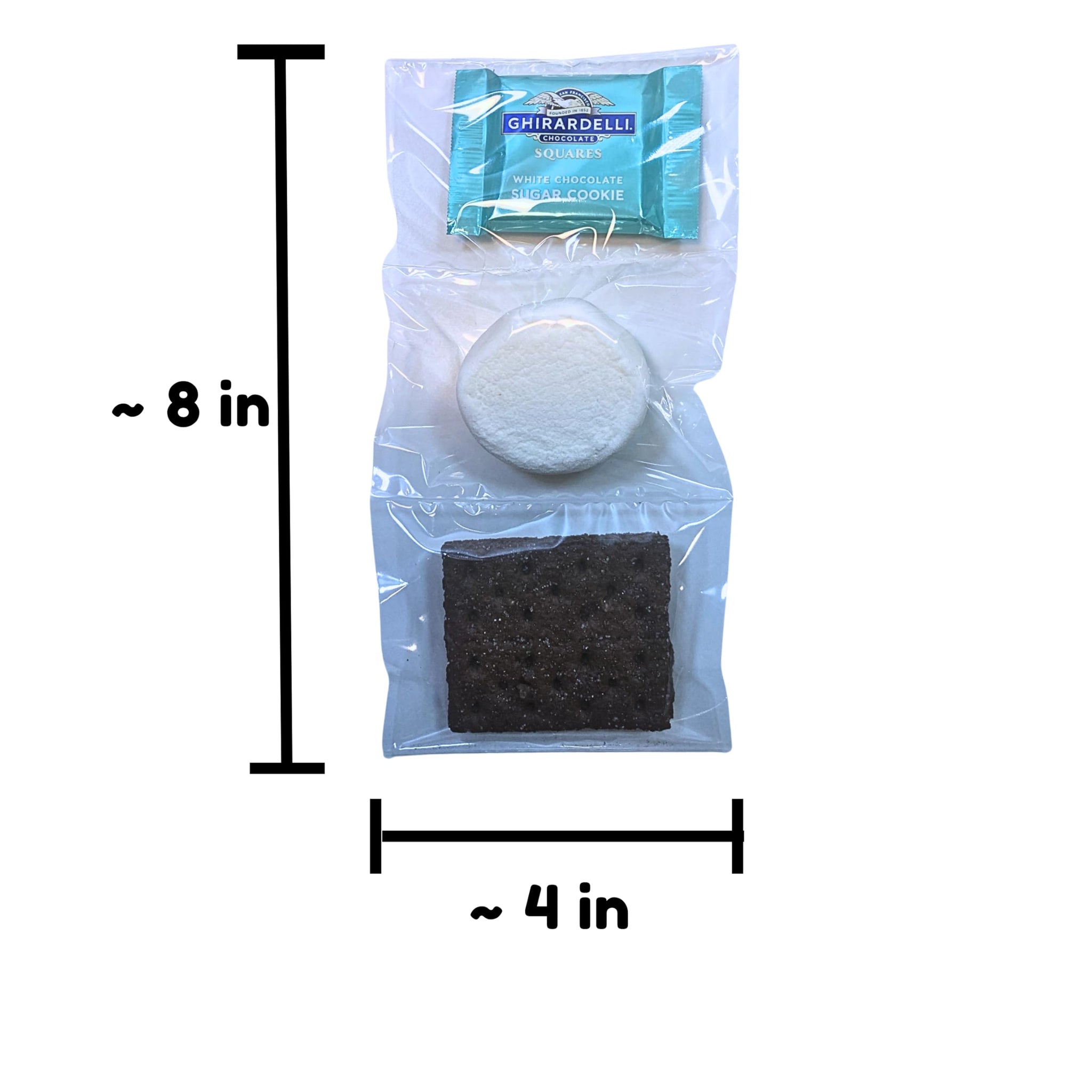 WBB | SMORES KIT STRIP | Individually packaged set : Graham Crackers, Marshmallow, Chocolate | Make delicious smores (25 sets) (Cookies & Mallow)