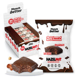 Munch Better Hazelnut Protein Brownies - 26g Protein, Dairy-Free, Gluten-Free, Low Sugar, 15g Collagen, Clean Ingredients - 8 Count Box
