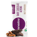 JONESBAR USDA Organic Fruit & Nut Bar, Non-GMO, Kosher, Vegan, Gluten Free, Simple Snack (Dark Chocolate Almond, 1 Bar (Pack of 1))