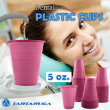 VASTMED 100 PCs Dental Grade Disposable 5oz Plastic Cup Pink Sturdy & Durable for Drinking Cup | Perfect as Rinsing Cup, Mouthwash