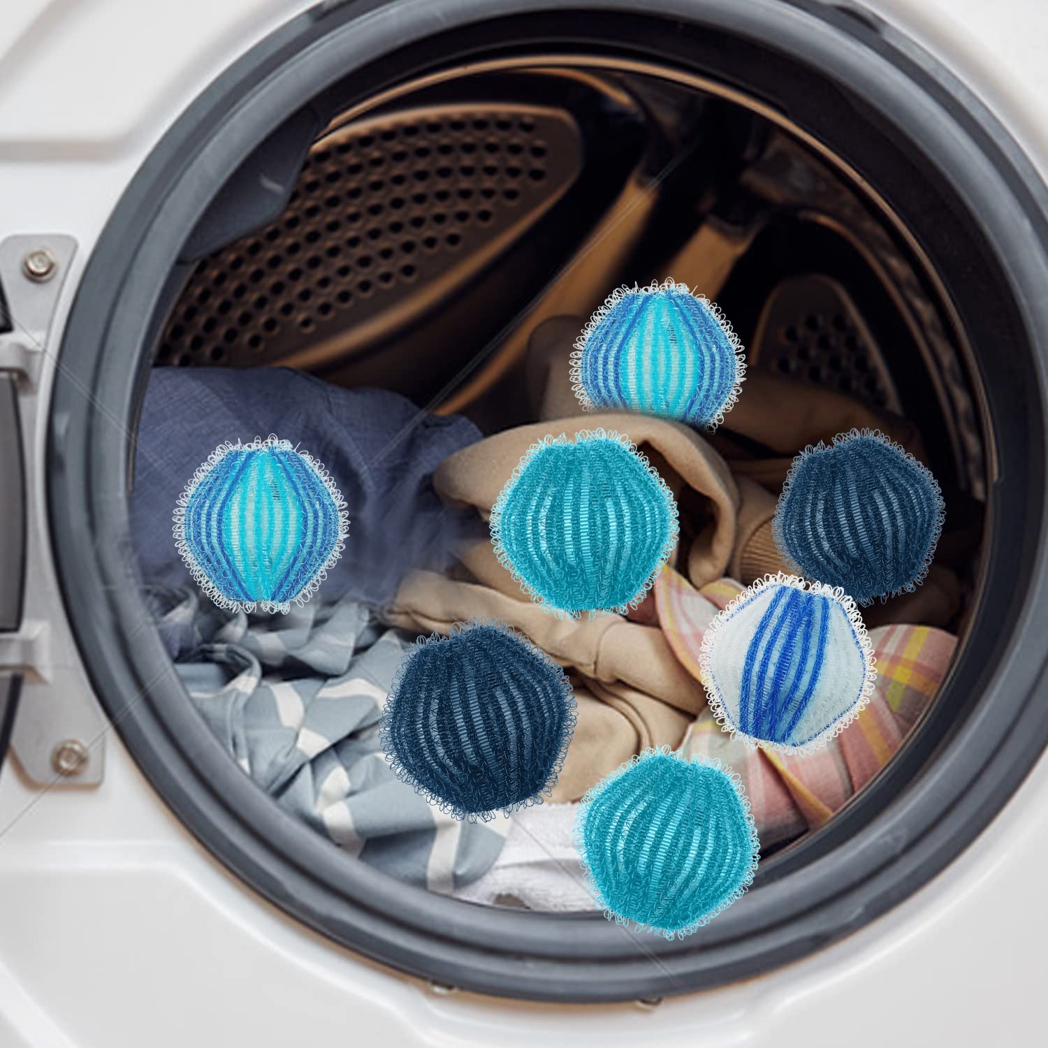 Dryer Balls Laundry Reusable, Softens Laundry Naturally Reduces Drying Time & Static Non-Toxic Washing Balls Reusable Dryer Balls for Laundry Bedding
