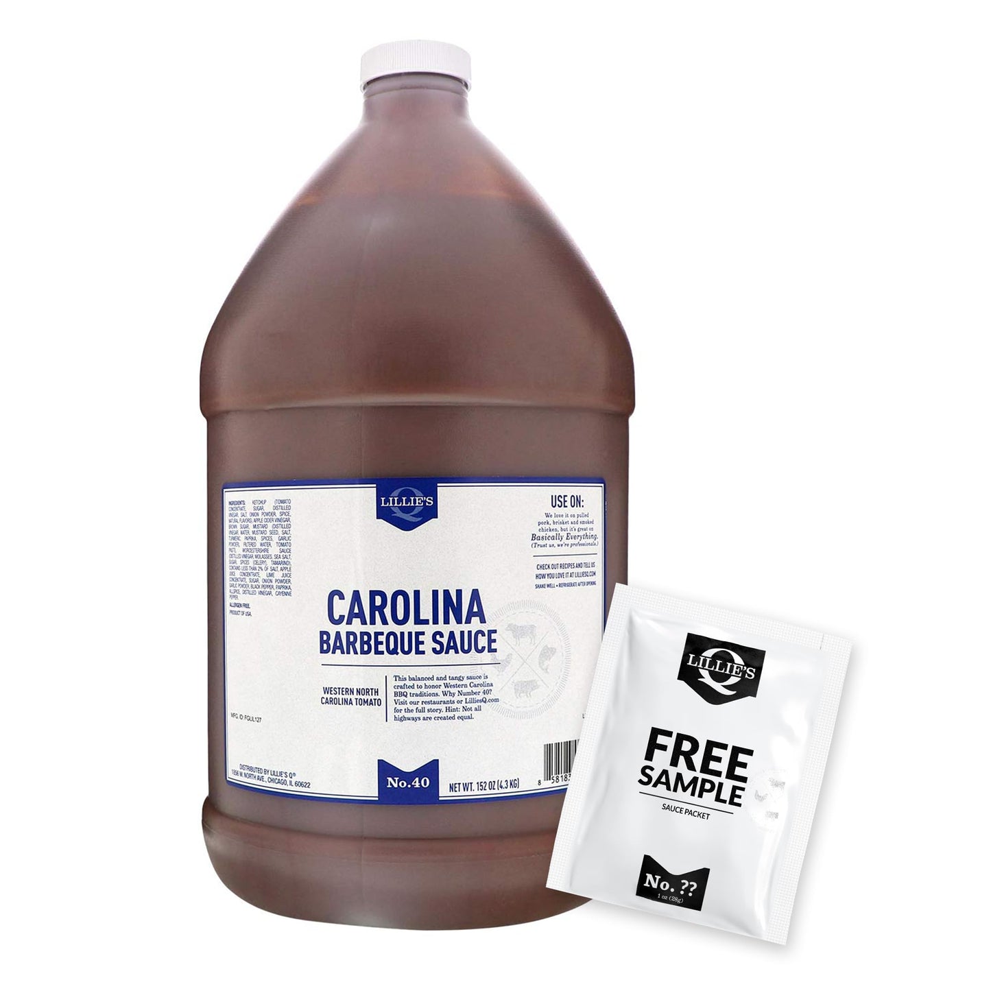 Lillie's Q - Carolina Barbeque Sauce, Gourmet Carolina Sauce, Tangy BBQ Sauce with Tomato Vinegar, Premium Ingredients, Made with Gluten-Free