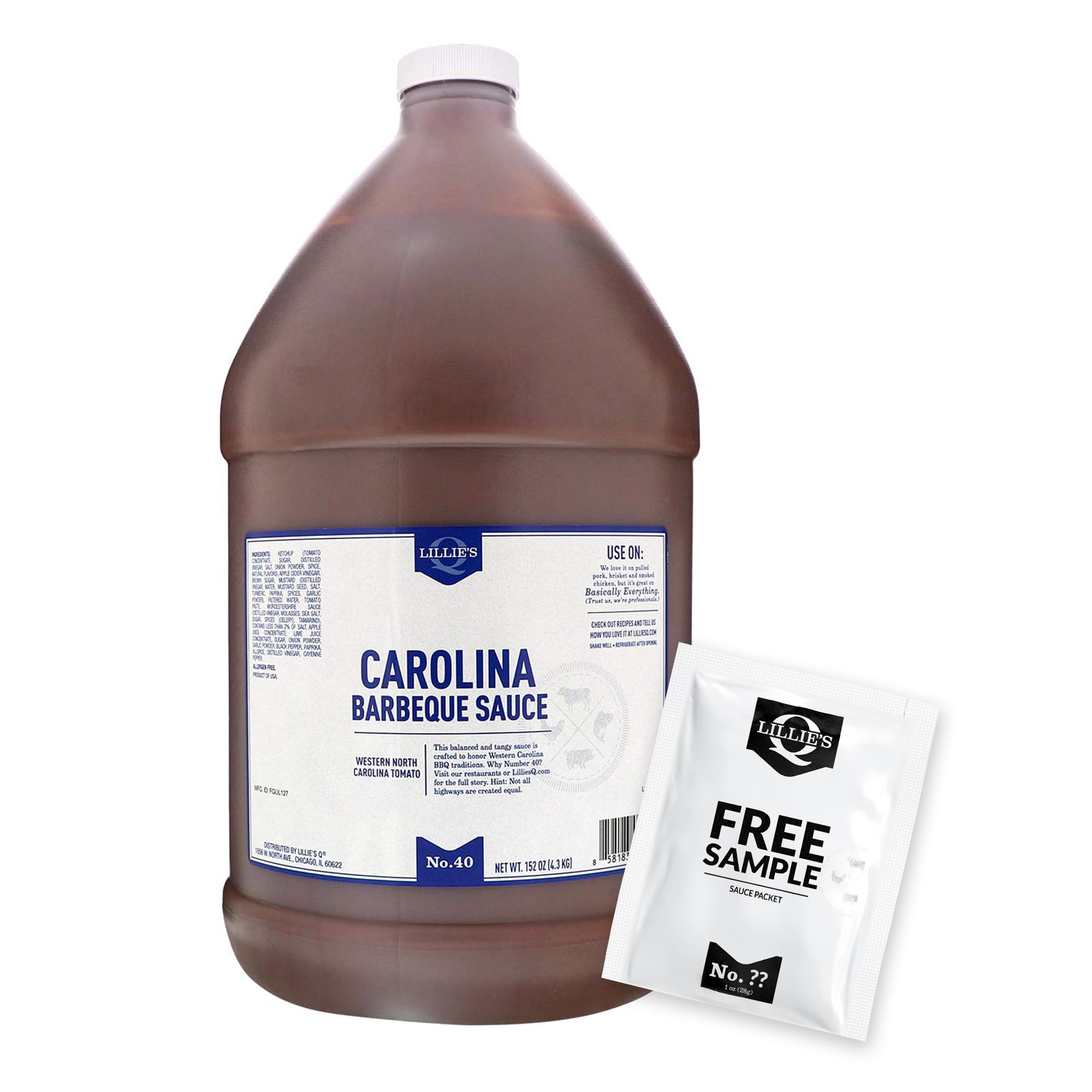 Lillie's Q - Carolina Barbeque Sauce, Gourmet Carolina Sauce, Tangy BBQ Sauce with Tomato Vinegar, Premium Ingredients, Made with Gluten-Free