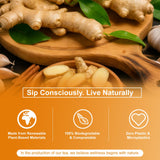 Ginger Turmeric Tea 2g x 60 Teabags | 100% Golden Blend for Wellness | Powerful Antioxidant & Natural Digestion Metabolism Support | Warming