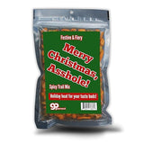 Merry Christmas Asshole Spicy Trail Mix - Holiday Food Gifts for Adults - Premium Trail Mix, Funny Stocking Stuffer, Made in the USA