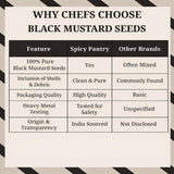 SPICY PANTRY Black Mustard Seeds 4 oz - Whole Spice for Curries, Pickles, Marinades, Spice Blends & Tempering - Non-GMO, Gluten Friendly, Bold