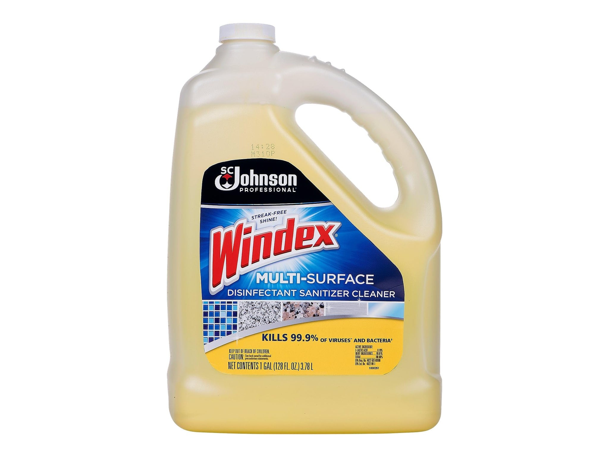 SC Johnson Professional Windex Multi-Surface Disinfectant Cleaner, Citrus, 1 Gallon Bottle Refill