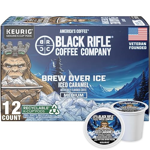 Black Rifle Coffee Company Iced Caramel Coffee K-Cup - Limited Edition, Smooth Caramel Flavor with Buttery Finish, Hot Brew for Iced Coffee, Rounds