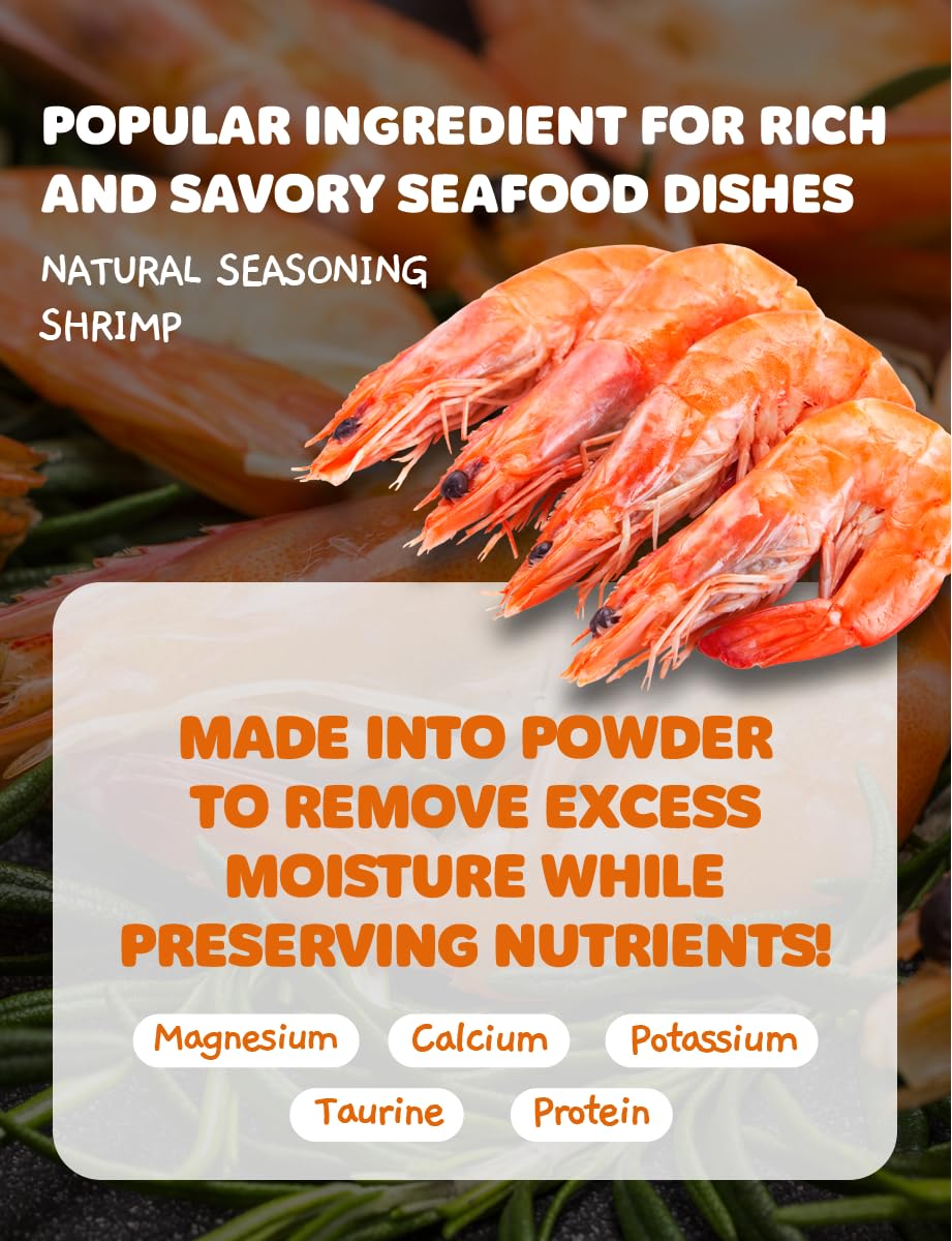NICE WITCH'S Korean 100% Pure Natural Seasoning 8oz / 227g - Shrimp Powder, MSG Free, Authentic Thai & Southeast Asian Flavor, Pad Thai, Tom Yum
