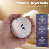Wool Dryer Balls (2.4")6-Pack, Dryer Balls Laundry Reusable, Natural Fabric Softener, Reduces Clothing Wrinkles, Cuts Drying Time, A More Effective