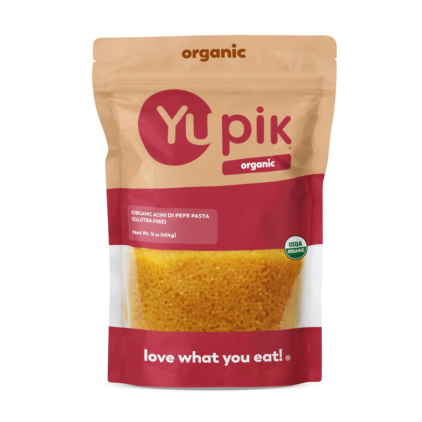Yupik Organic Acini di Pepe Pasta 16 oz (1 lb), Gluten-Free, Egg-Free, Non-GMO, USDA Certified, Small Round Pastina Made with Organic Corn & Rice