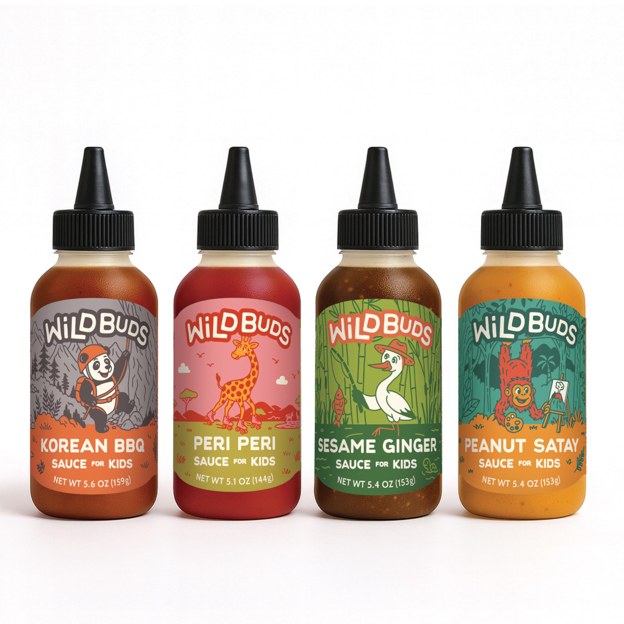 Wild Buds Global Explorers 4-Flavor Sauce Variety Pack for Kids - 21.5oz