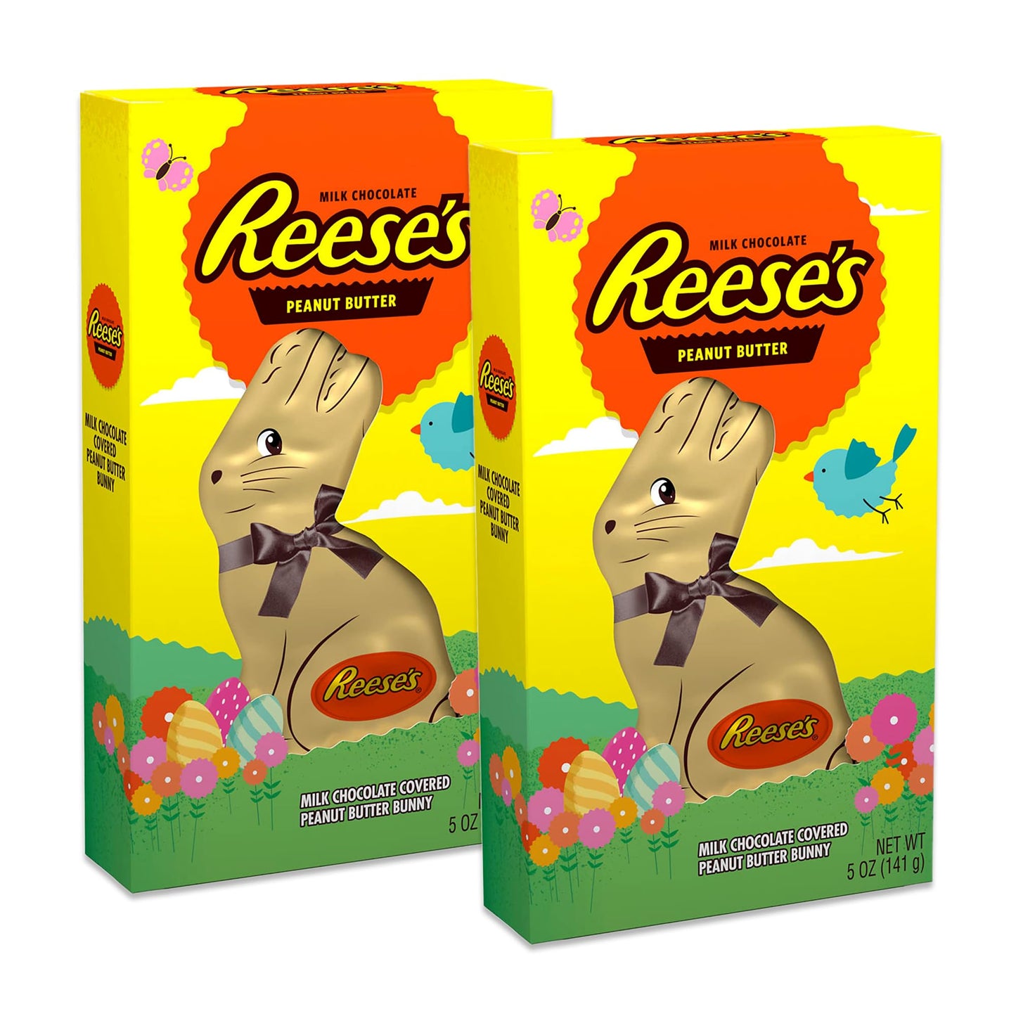 Snackivore Easter Candy Reese Chocolate Easter Bunny Bulk 2 Pack. Golden Bunny Easter Reeces, Easter Hershey Chocolate Easter Bunny Candy, Easter