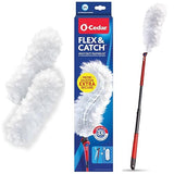 O-Cedar Flex & Catch Heavy Duty Dusting Kit with 3 Disposable Duster Refills | New & Improved Model | Extendable 3 Ft Handle with Stay-On Duster Hook