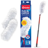 O-Cedar Flex & Catch Heavy Duty Dusting Kit with 3 Disposable Duster Refills | New & Improved Model | Extendable 3 Ft Handle with Stay-On Duster Hook