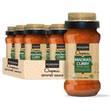 Khazana ORGANIC Madras Curry Indian Simmer Sauce - 6 x 12.7oz Jars | Non-GMO, Vegan, Gluten Free, Kosher | Authentic Indian Meals Made Easy at Home!