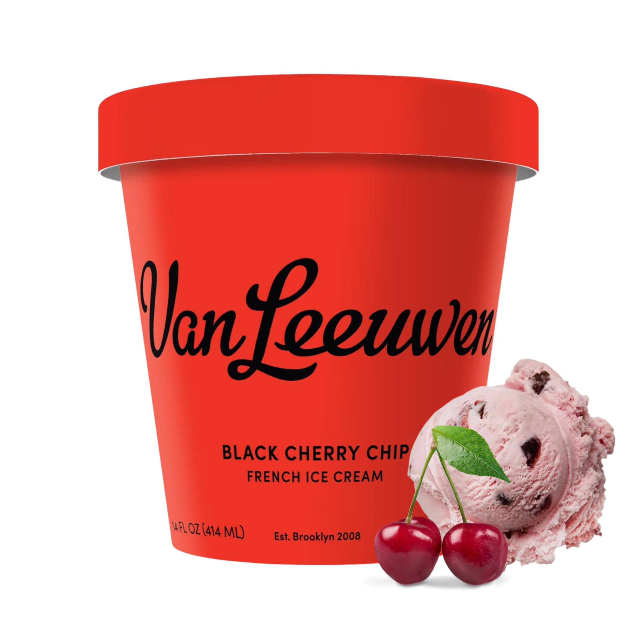 Van Leeuwen Black Cherry Chip Ice Cream, 14 oz (Frozen)