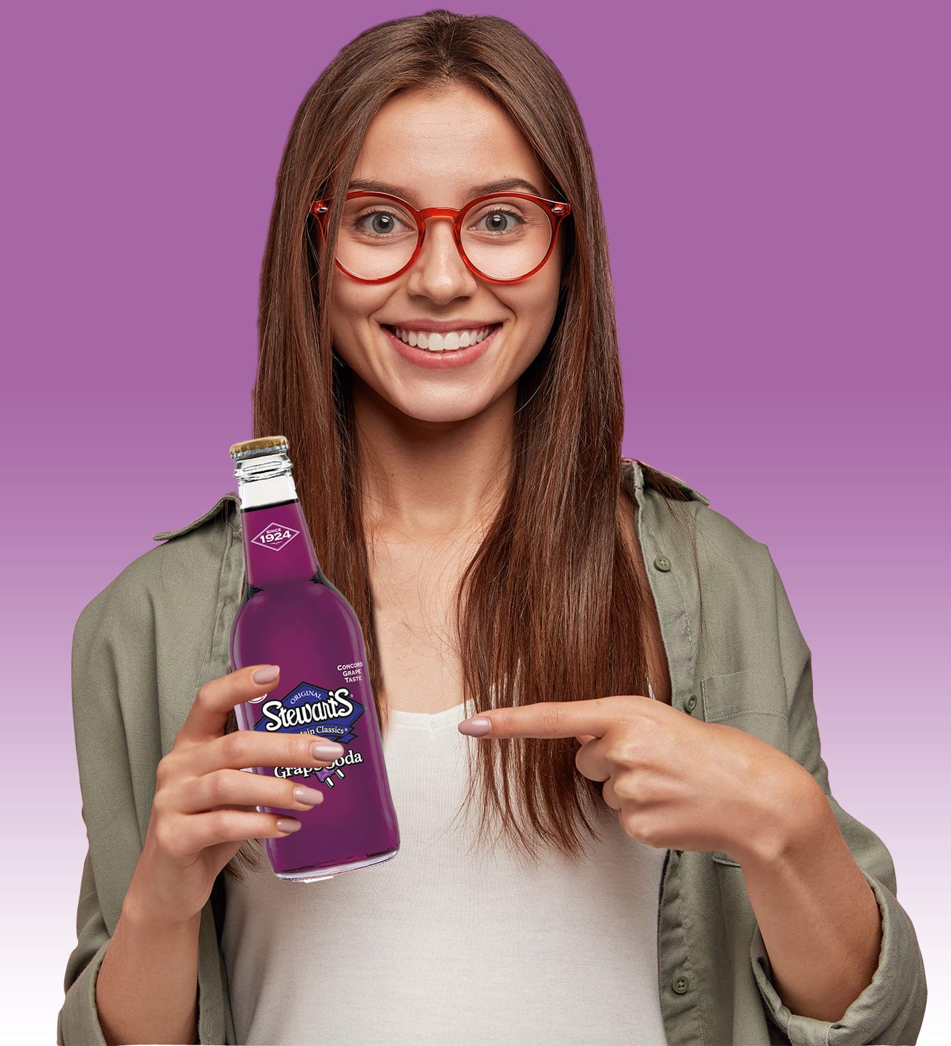 Stewart's Grape Soda, 12 fl oz (12 Glass Bottles)